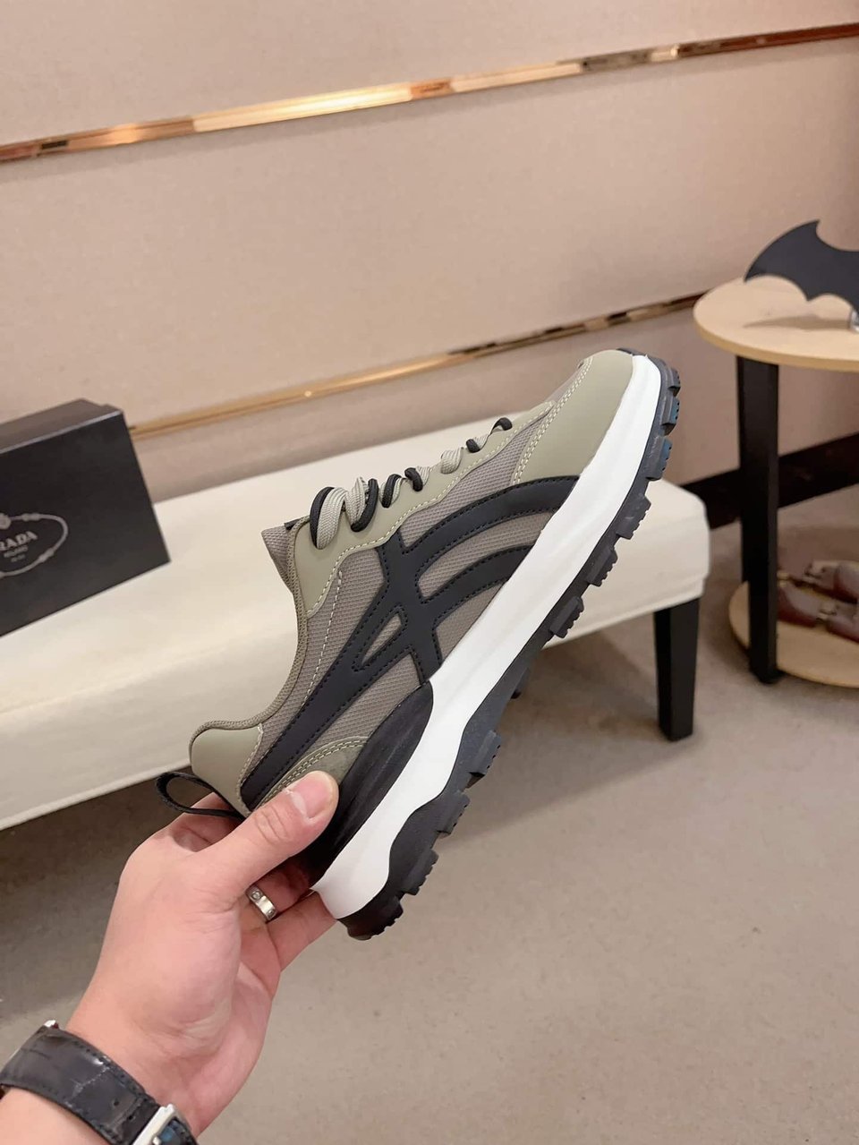 Prada Sport Sneakers Curved Line Green And Black view 5