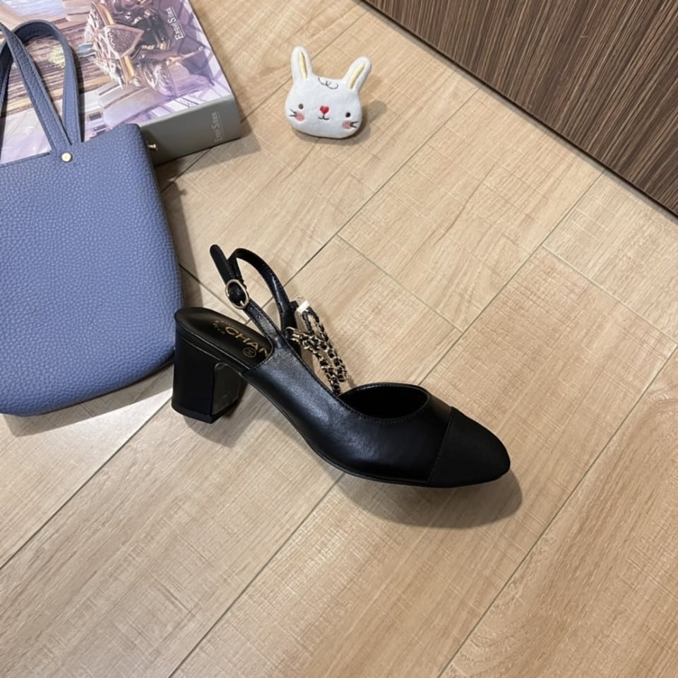 Chanel Slingbacks Goatskin &amp;Amp; Grosgrain Black view 4
