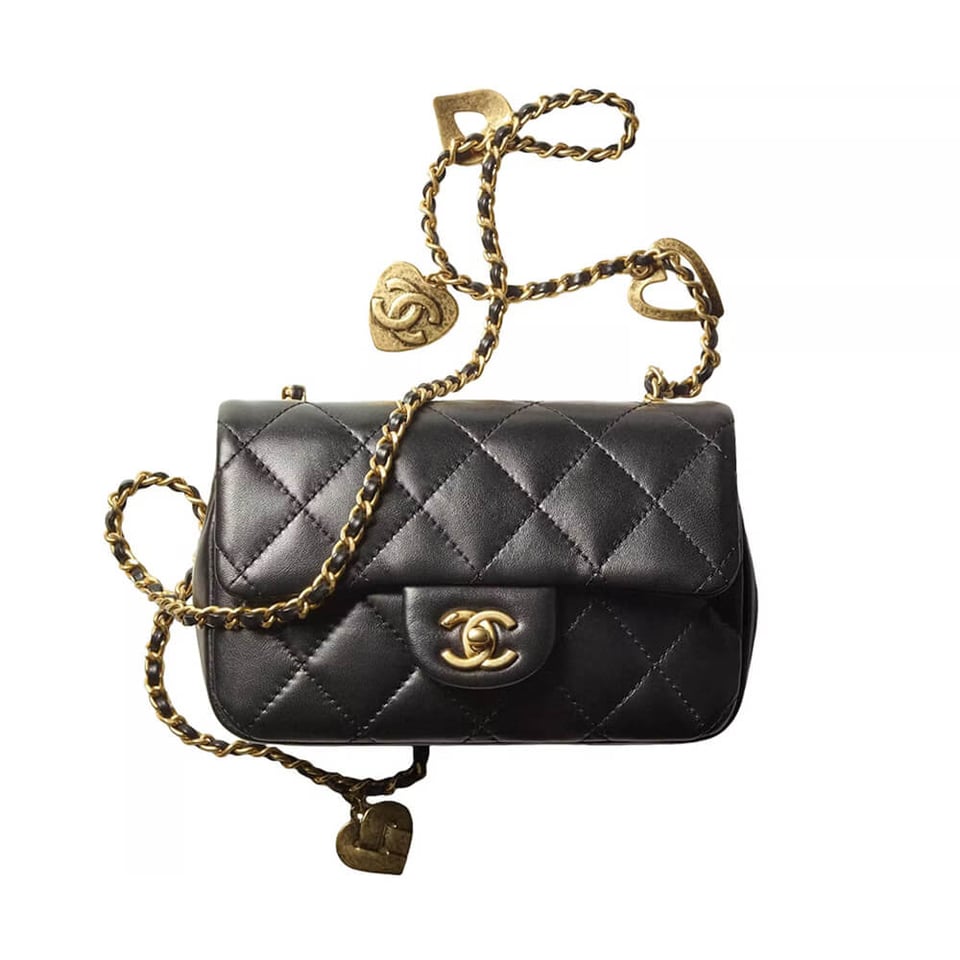 Chanel Mini Flap Bag Heart Chain view 2