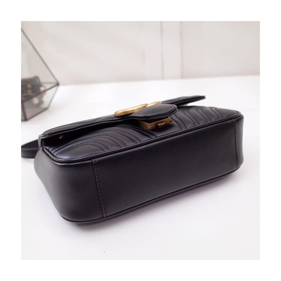 Gucci GG Marmont Matelasse Chevron Leather Mini Bag Black view 10