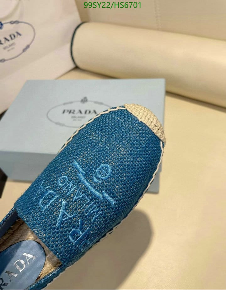 Prada Linen Espadrilles Blue 1S841M376F0013F020 view 6