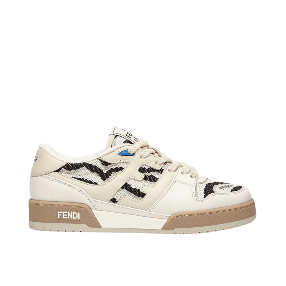 Fendi Match Leather Low Tops White And Black view 2