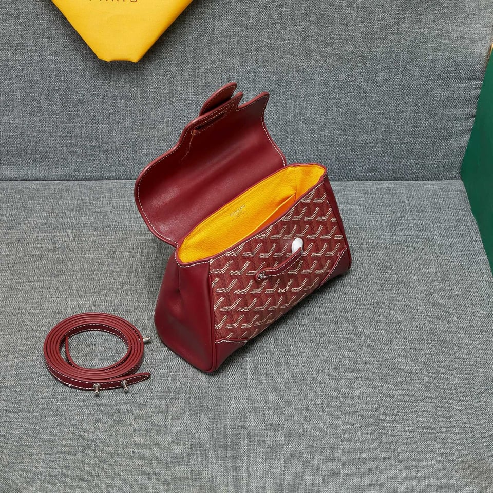 Goyard Saigon Souple Mini Bag Burgundy Canvas 20cm view 8