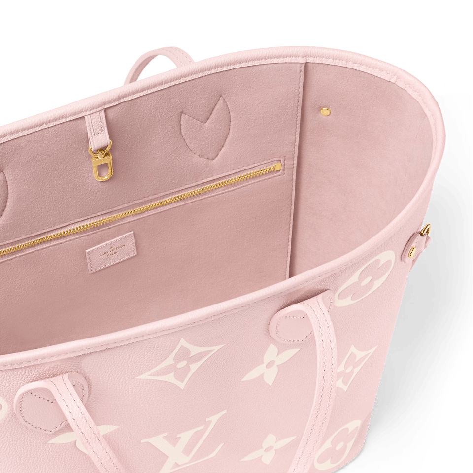 Louis Vuitton Neverfull MM Tote Bag Monogram Empreinte Pink/Quartz Pink/Beige 31cm M14210 view 4