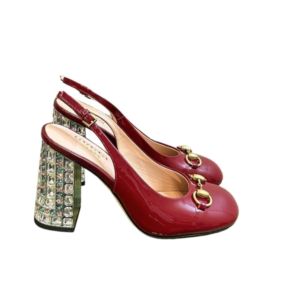 Gucci Women’S Horsebit Pump With Crystals Red view 2