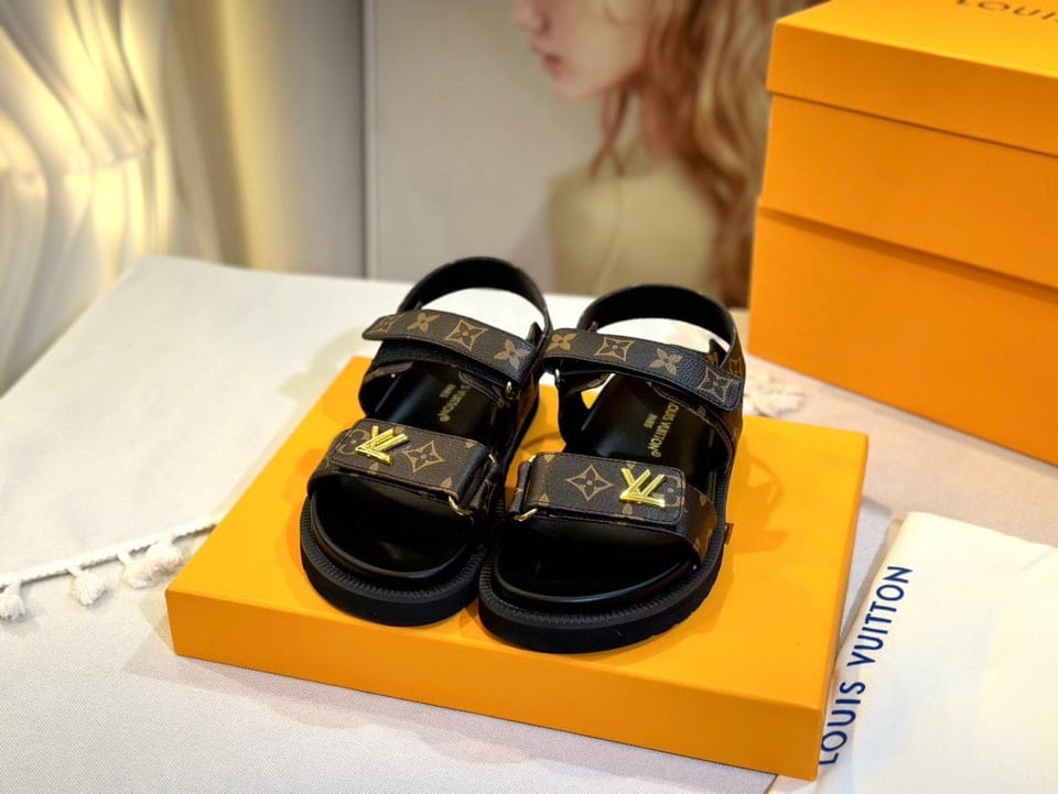 Louis Vuitton Lv Sunset Flat Comfort Sandals Brown Black 1Acmy5 view 4