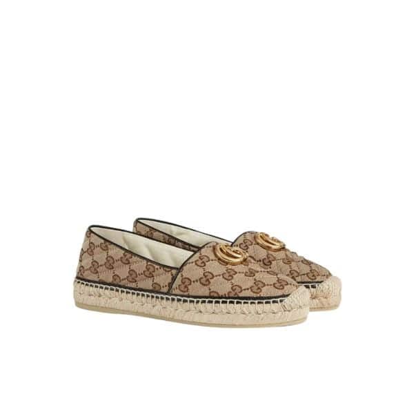 Gucci Women’S Matelass? Canvas Espadrille Beige 621239 Kqwm0 9765