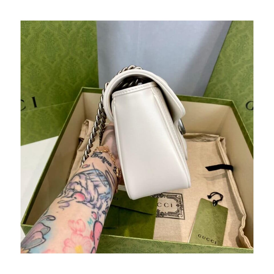 Gucci GG Marmont Small Shoulder Bag White view 9