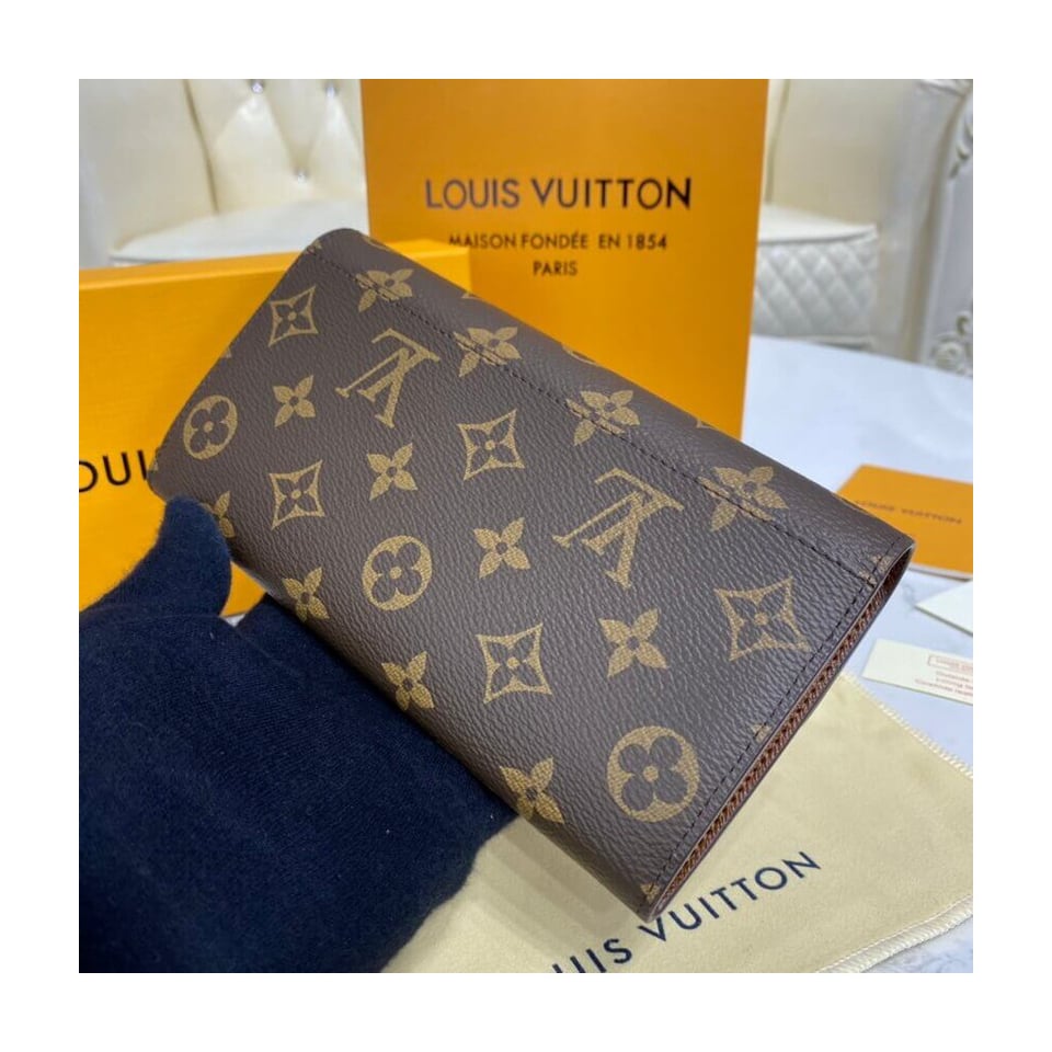 Louis Vuitton Monogram Cavas Sarah Wallet Brown 19cm view 5