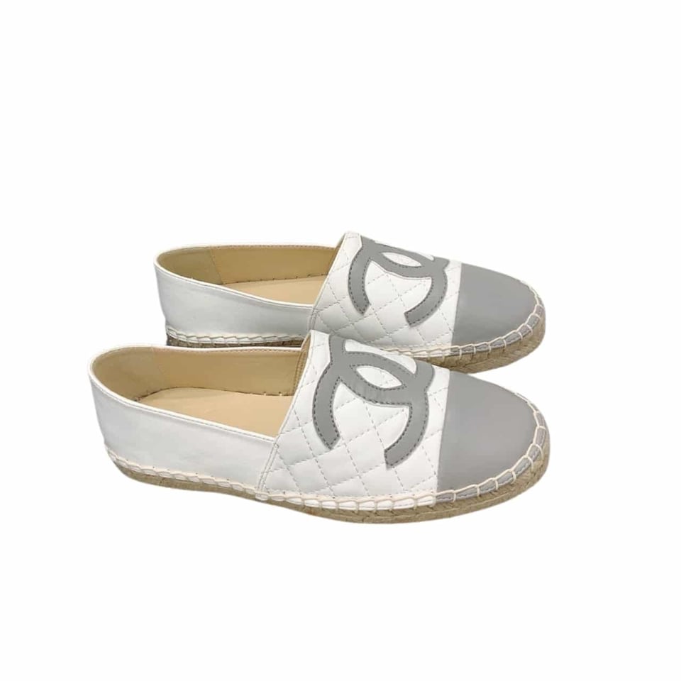 Chanel Cc Espadrilles White Gray view 2
