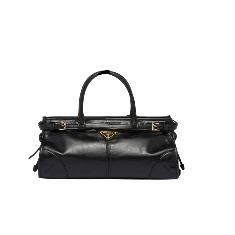 Prada Medium Leather Handbag Black 32Cm view 2