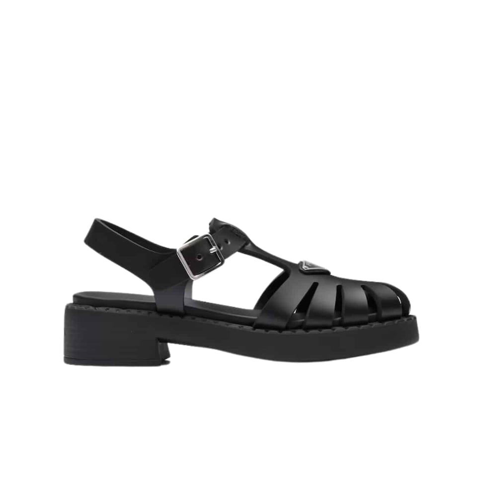 Prada Sporty Foam Rubber Sandals Black 1X857M 3Lkk F0002 F 050