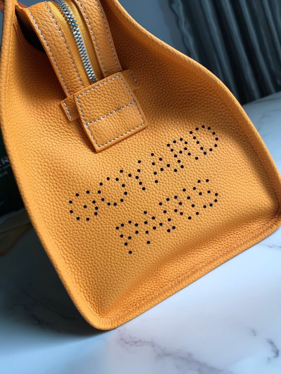 Goyard Hardy Pm Bag 40 Cm Yellow Goyardine Canvas And Taurillon Leather Trim view 4