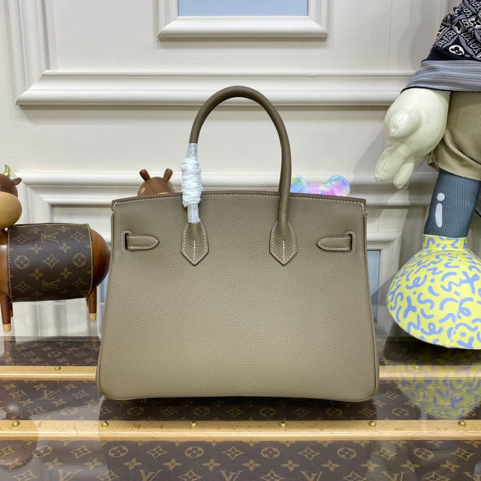 Hermes Birkin 30 Bag Etoupe Gold Hardware Togo Leather view 4
