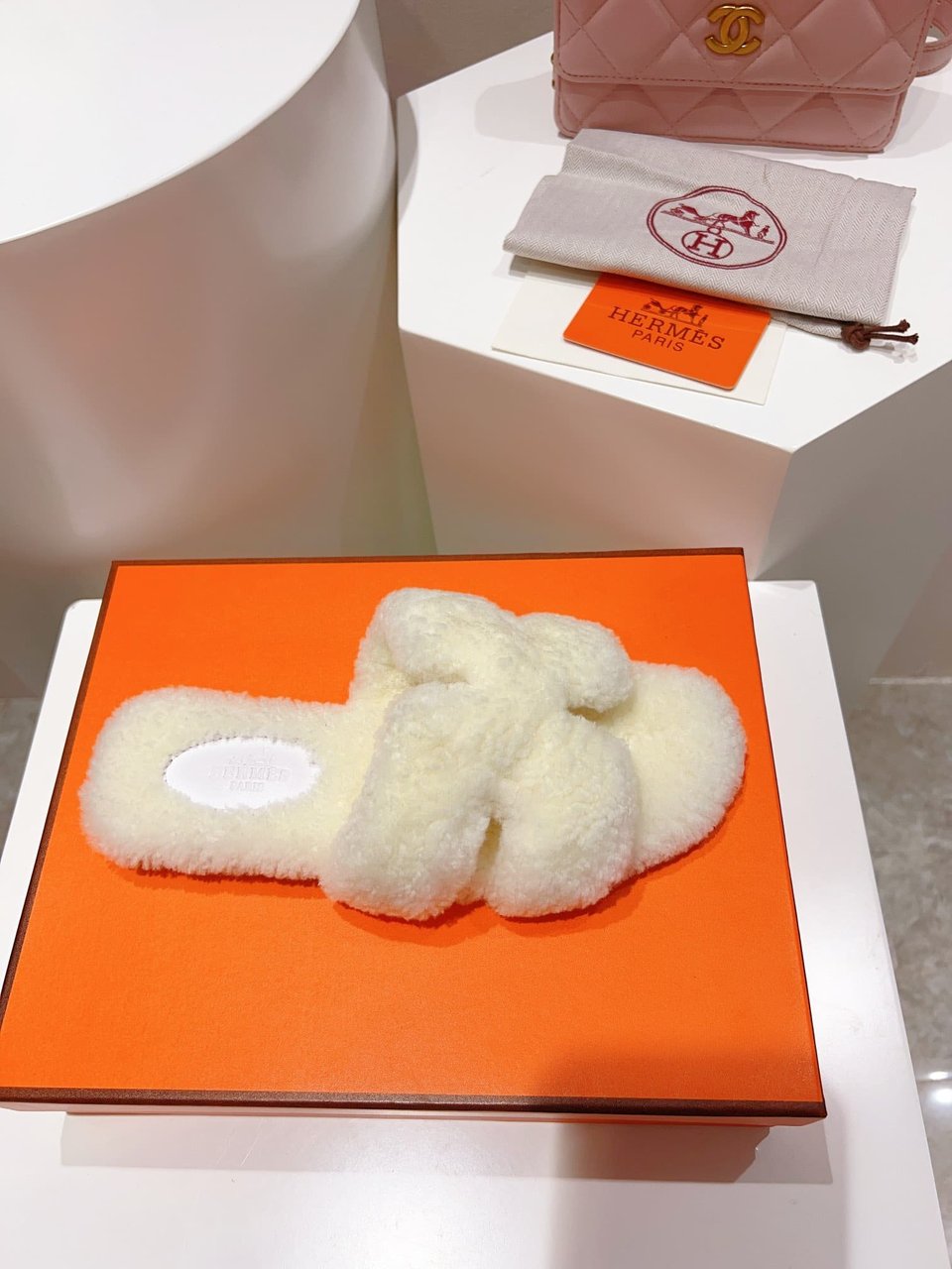 Hermes Oran Sandal White H231288Z view 6