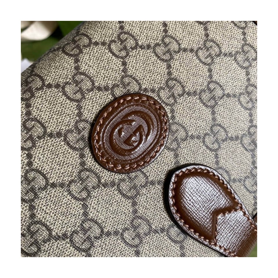 Gucci Mini Shoulder Bag with Interlocking G in GG Supreme view 10