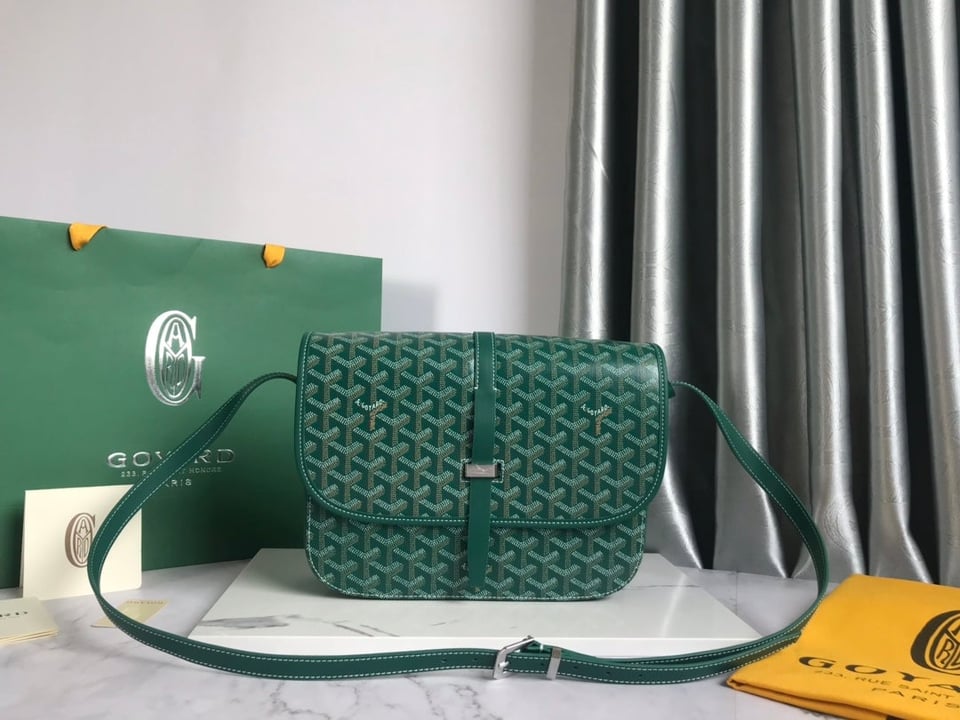 Goyard Belvedere Mm Bag 28Cm Green Canvas view 3