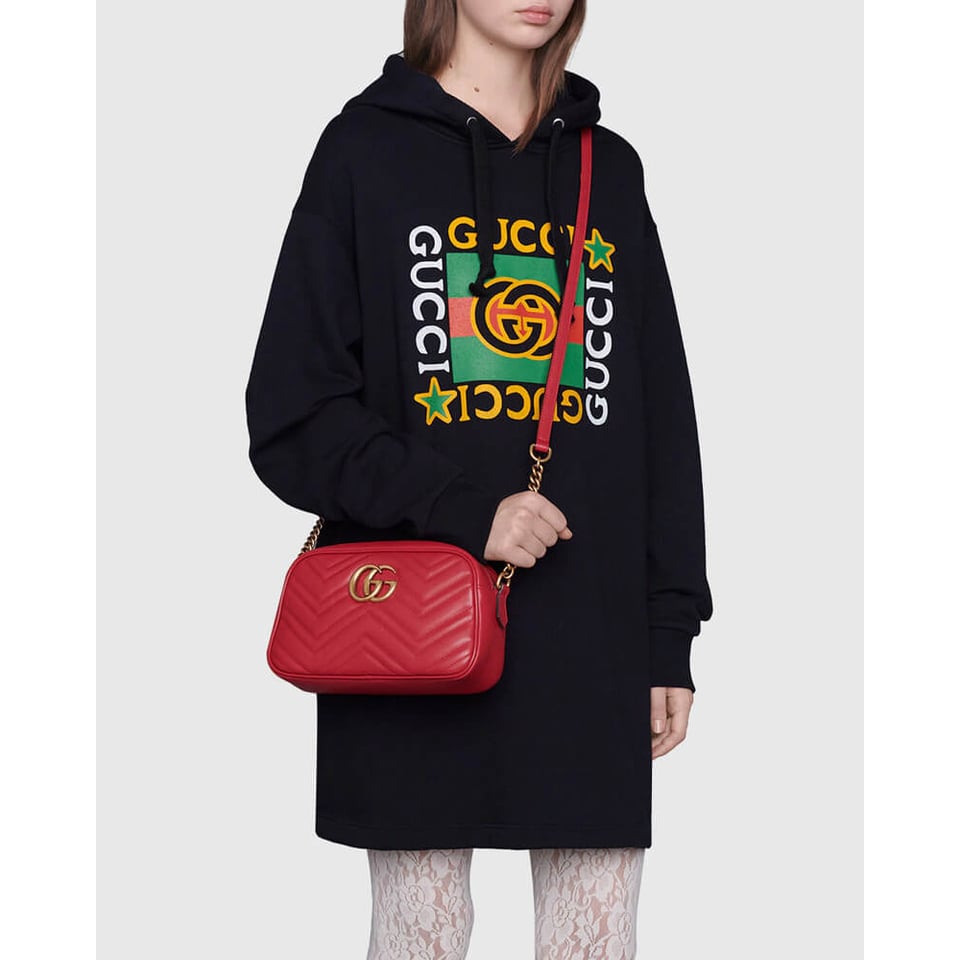 Gucci GG Marmont Small Shoulder Bag Red view 3