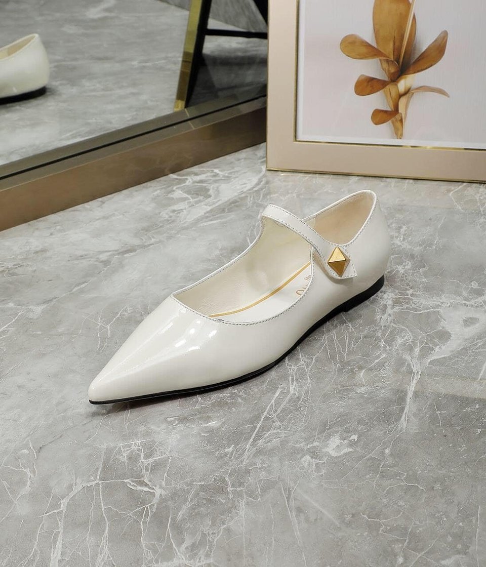 Valentino Garavani Tiptoe Patent Leather Ballet Flats Ivory 2W2S0Gc3Eru098 view 6