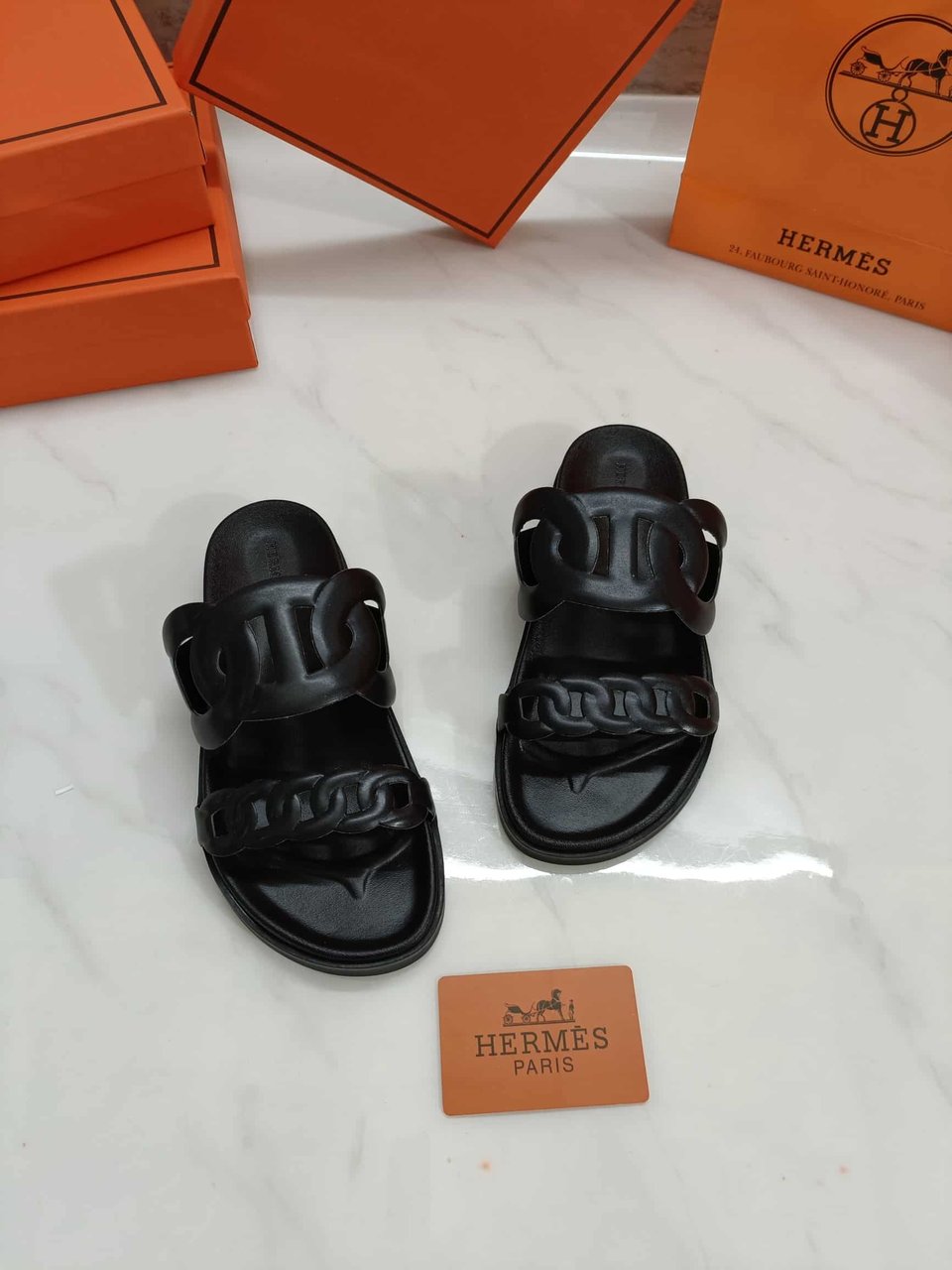 Hermes Extra Sandal Black H222302Z 02350 view 5