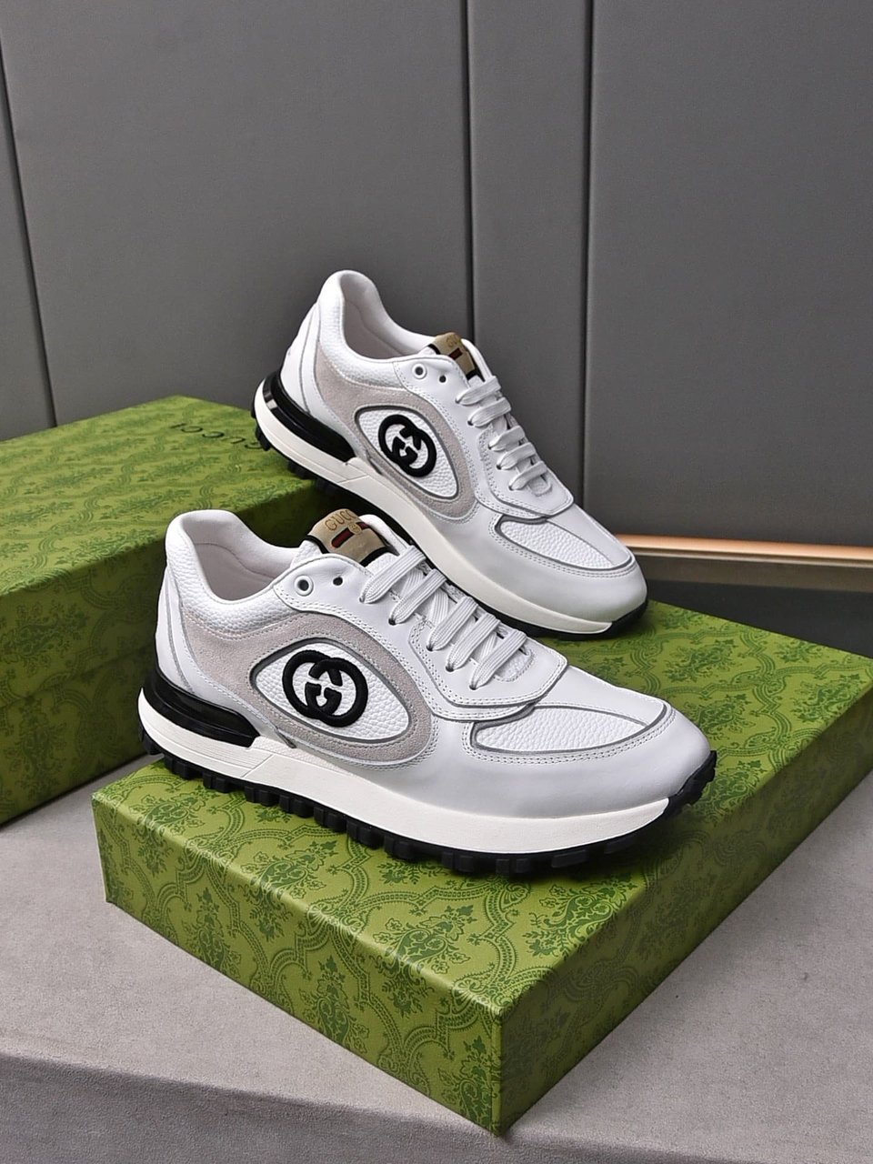 Gucci Double G Men’S Run Sneaker Beige view 5