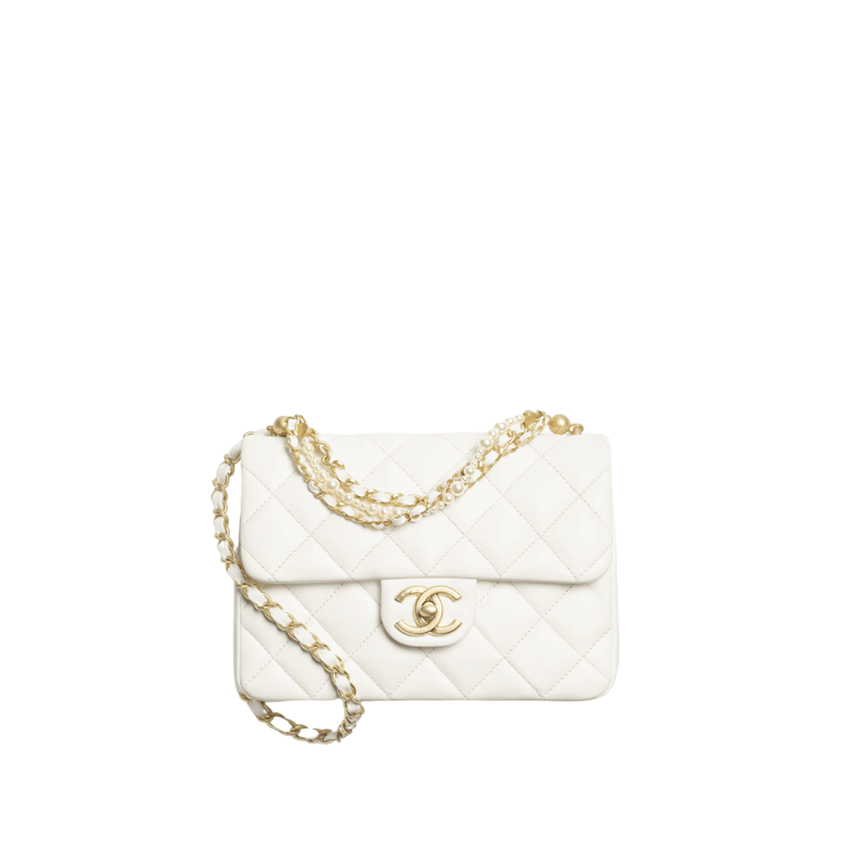 Chanel Mini Flap White Bag 22cm/8.9in view 2