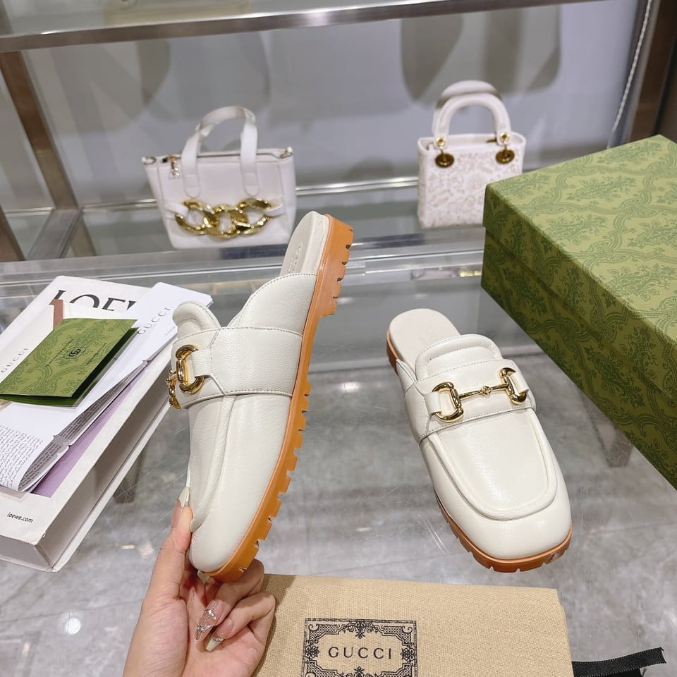 Gucci Women’S Mule With Horsebit White 771096 Aacai 9522 view 6
