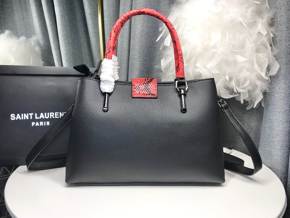 Saint Laurent Large Tote Bag Two Componentes Grandes Black view 3