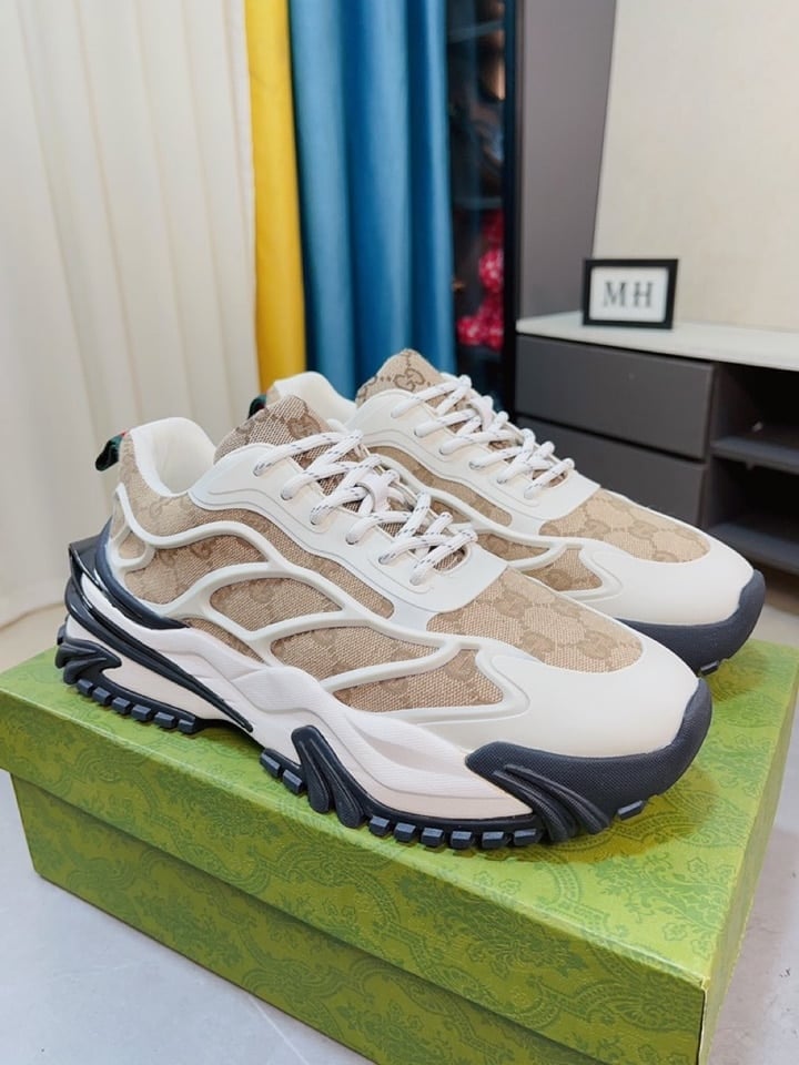 Gucci Gg Men?S Sneaker Rubber Leather Beige view 4