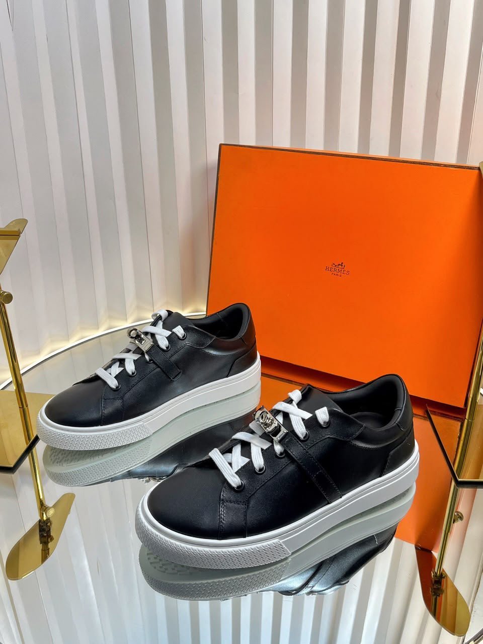 Hermes Sneakers Day Noir Color Calfskin H221197Z view 11