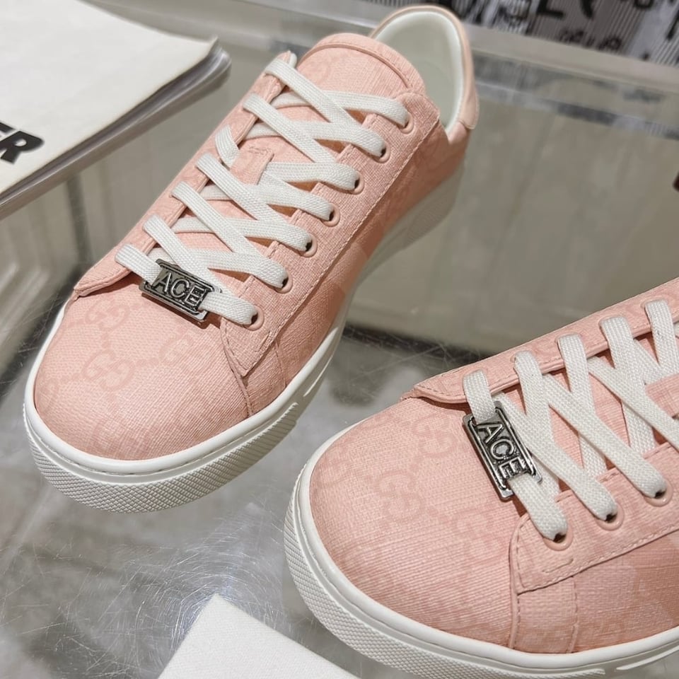 Gucci Ace Sneaker With Web Pink 812026 Fad2A 8741 view 4