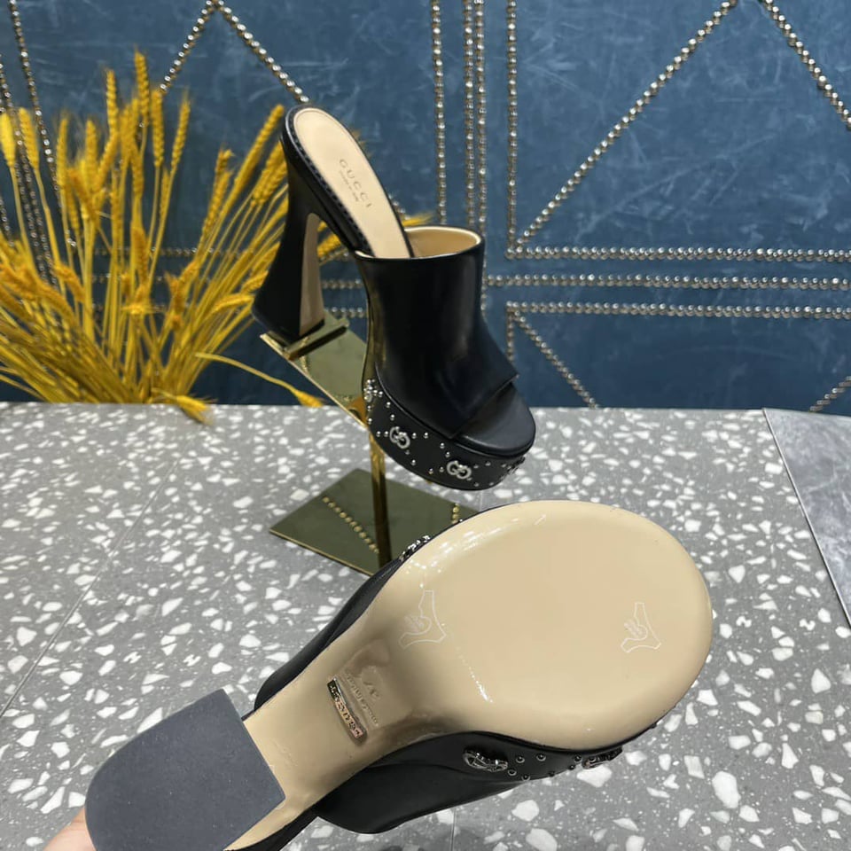 Gucci Women’S Platform Slide Sandal Black 740426 C9D00 1000 view 6