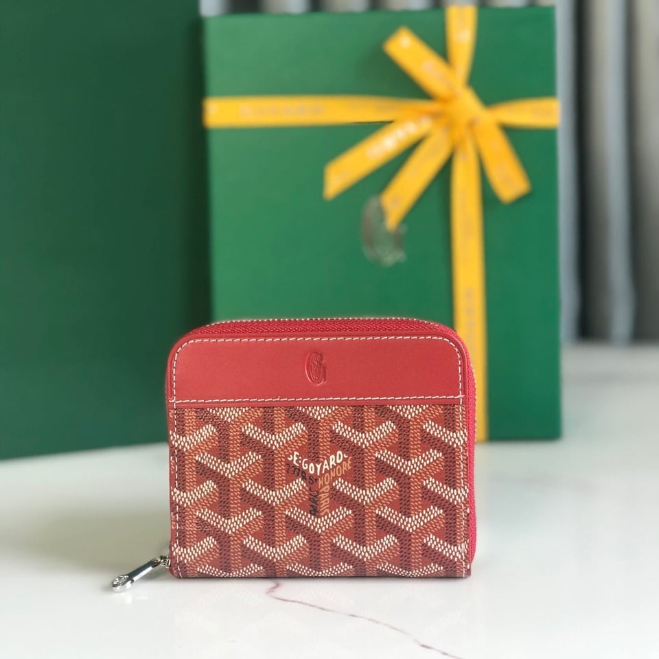 Goyard Matignon Mini Wallet 11cm Classic Red Goyardine Canvas And Calfskin view 2