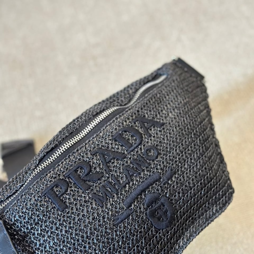 Prada Crochet Belt Bag Black 30Cm view 6