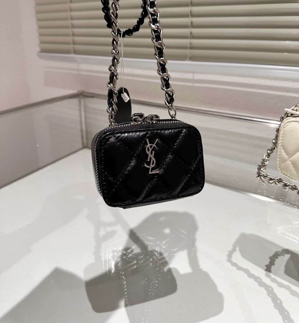 Saint Laurent Quilted Mini Bag With Zip Black 12Cm view 4