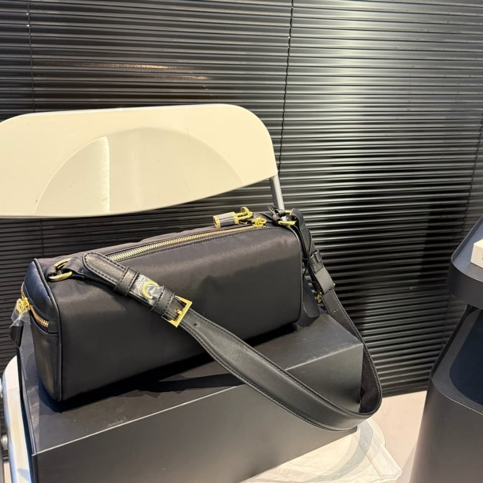 Prada Re Nylon Pouch Black 28Cm view 4
