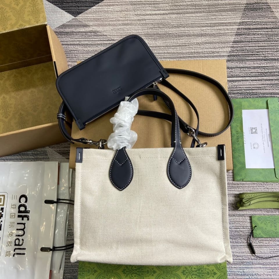 Gucci Mini Tote Bag With Gucci Print view 7
