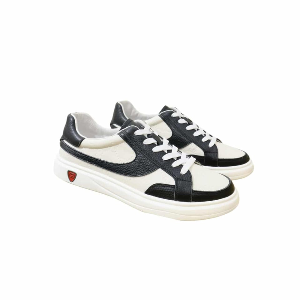 Gucci Gg Men’S Sneakers Leather Black And White view 2