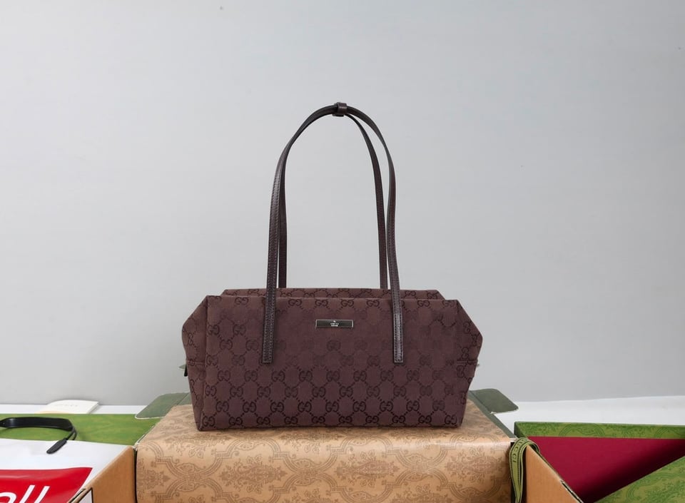 Gucci Melrose Medium Boston Bag 29cm/11.4in Dark Brown GG Canvas 875228 view 4