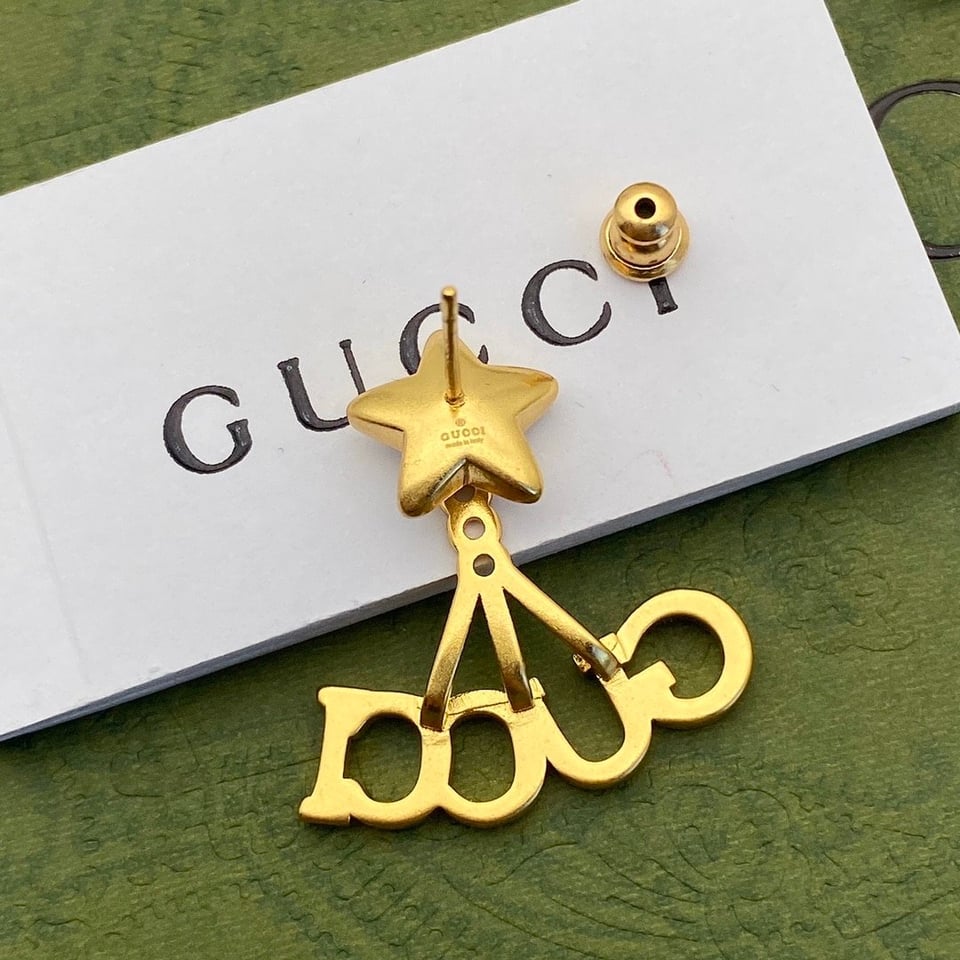 Gucci Crystal Star Gold Earrings 679076 J1D50 8031 view 6