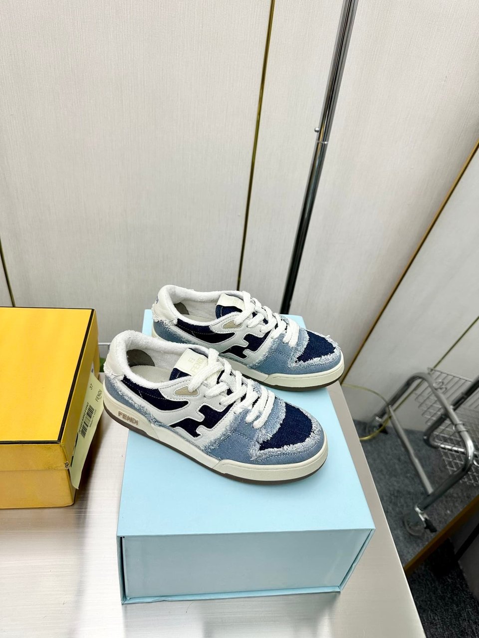 Fendi Match Suede Low Tops Denim Blue 7E1495Amf1F1Jid view 6