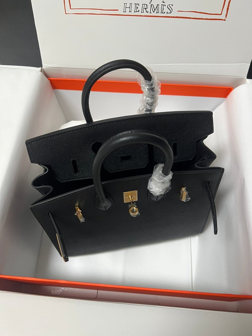 Hermes Birkin Sellier Black Epsom Leather Gold Hardware view 3