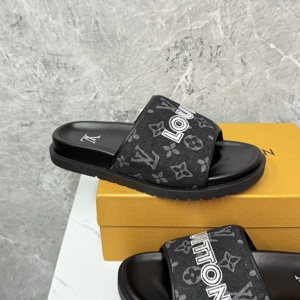 Louis Vuitton Miami Mule Denim Black view 6