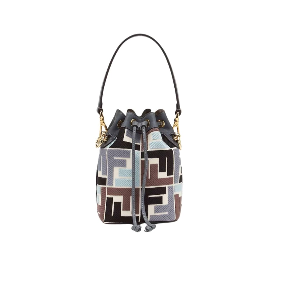 Fendi Mon Tresor Multicolor Canvas Mini Bag With Ff Embroidery 22Cm 8Bs010Arc3F1Opk view 2