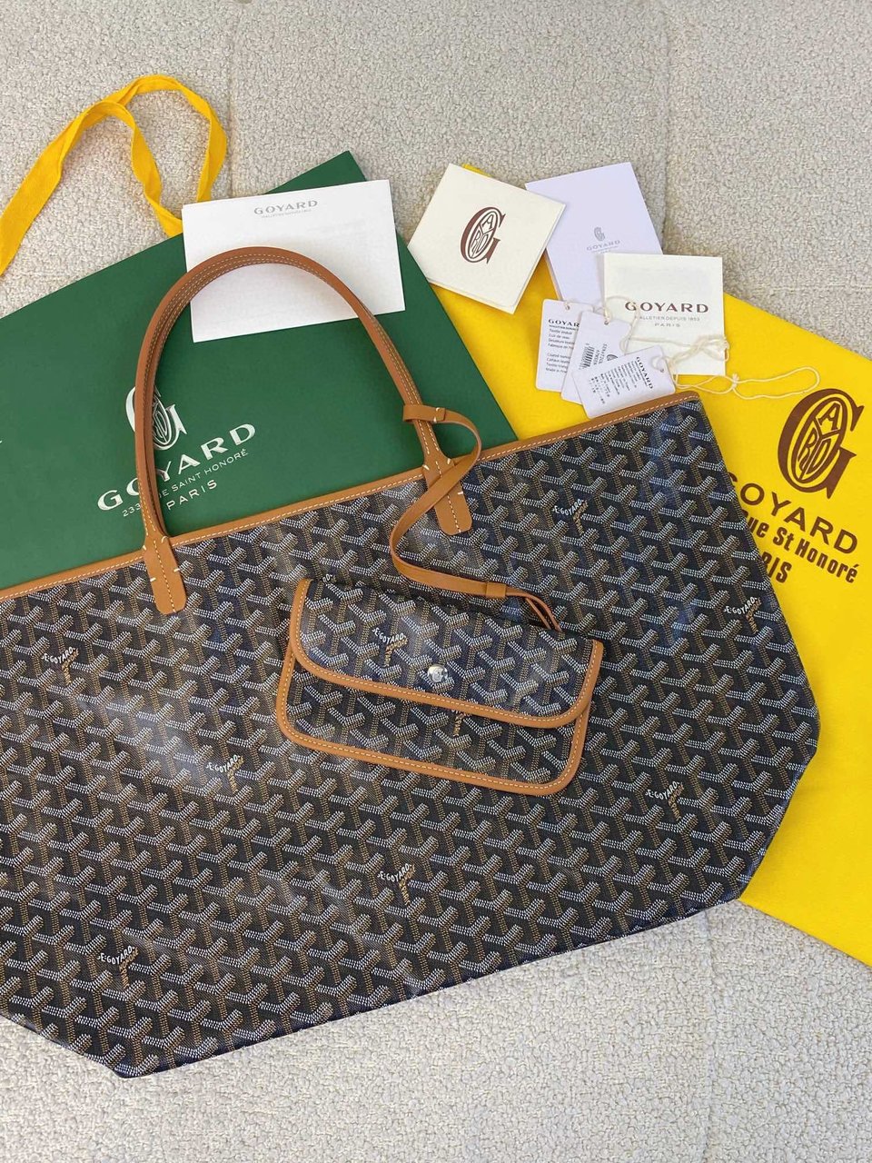 Goyard Saint Louis Gm 40Cm Black And Tan Canvas view 3