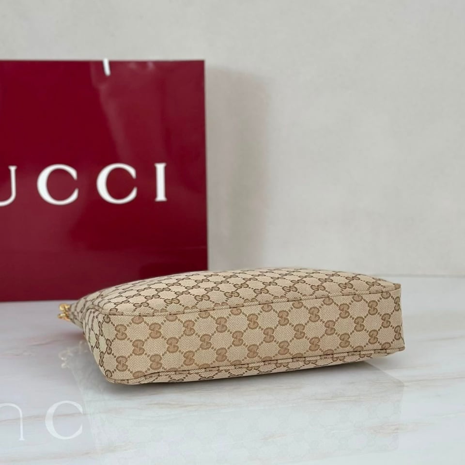Gucci Lady Lunetta Chain Medium Shoulder Bag 30cm/12in Brown GG Canvas A006OA view 4