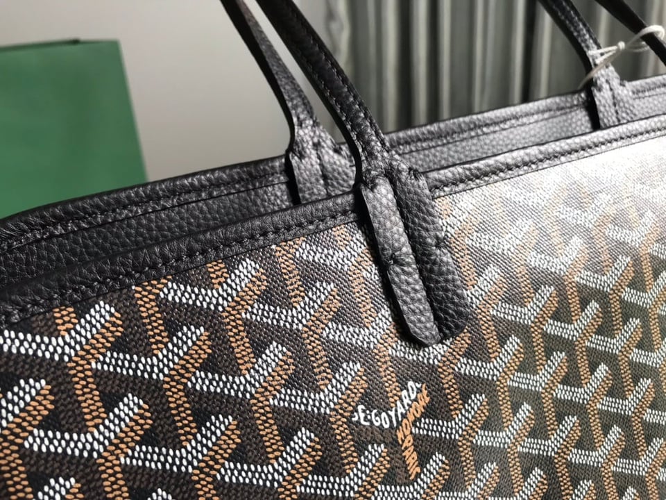 Goyard Hardy Pm Bag 40 Cm Black Goyardine Canvas And Taurillon Leather Trim view 3