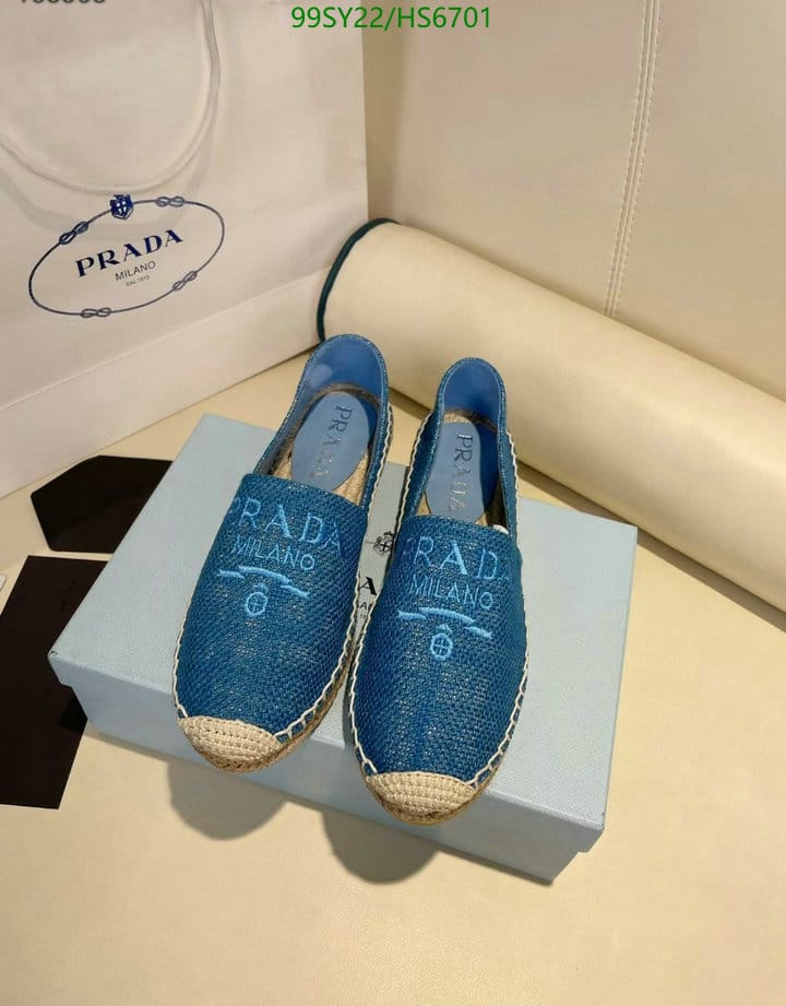 Prada Linen Espadrilles Blue 1S841M376F0013F020 view 3