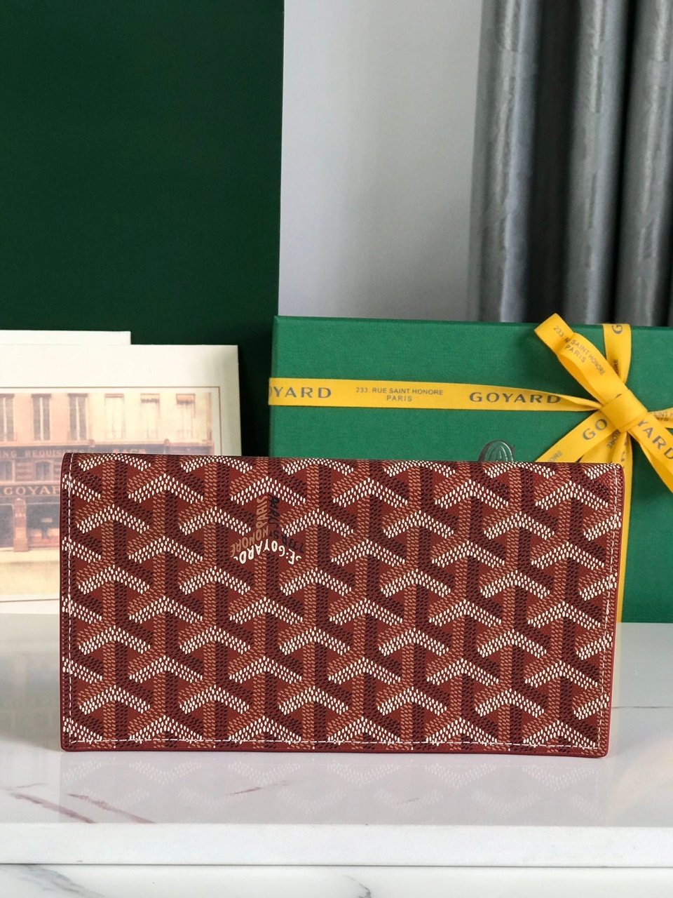 Goyard Richelieu Wallet 19 Cm Classic Red Goyardine Canvas view 5