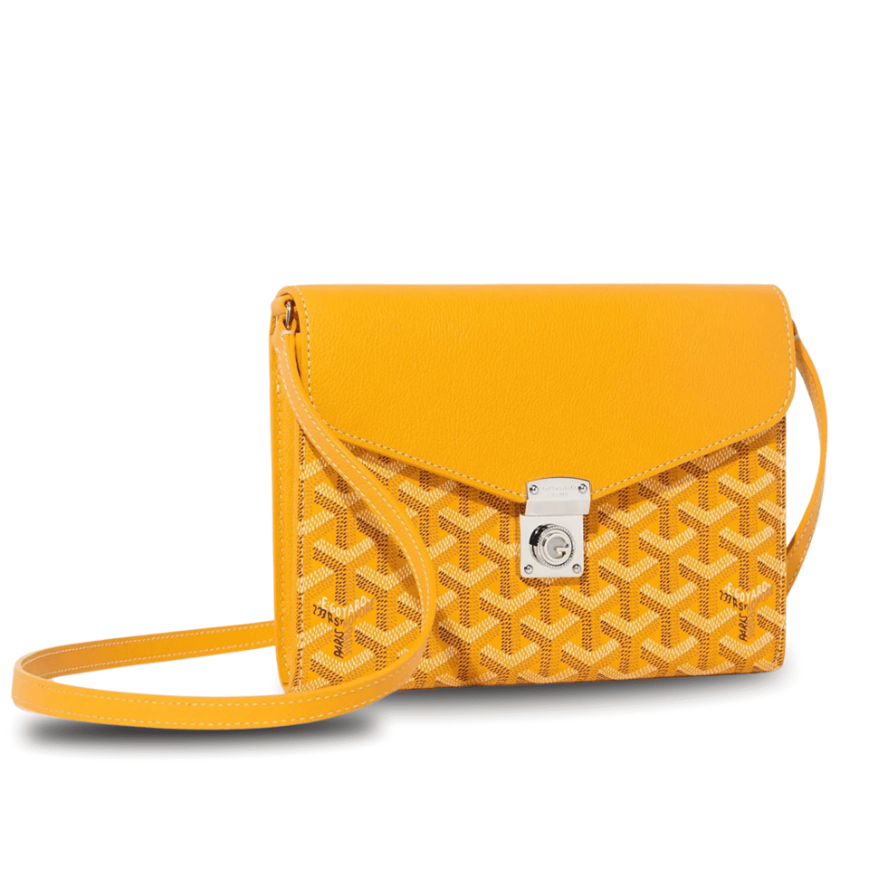 Goyard Chypre Wallet-Pouch 21 Cm Yellow Goyardine Canvas And Calfskin 21cm view 2